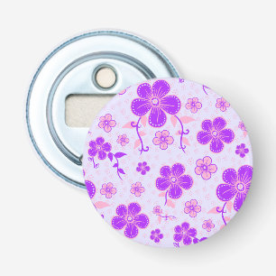 Hübscher Blumendruck Lila und rosa am Lavendel Flaschenöffner