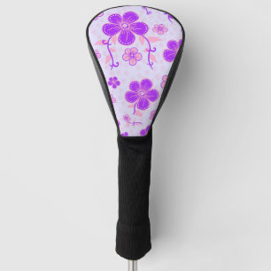 Hübscher Blumendruck Lila und rosa am Lavendel Golf Headcover
