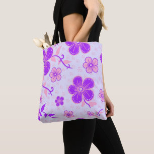 Hübscher Blumendruck Lila und rosa am Lavendel Tasche
