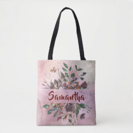 Hübscher Blumenentwurf mit Namen Tasche