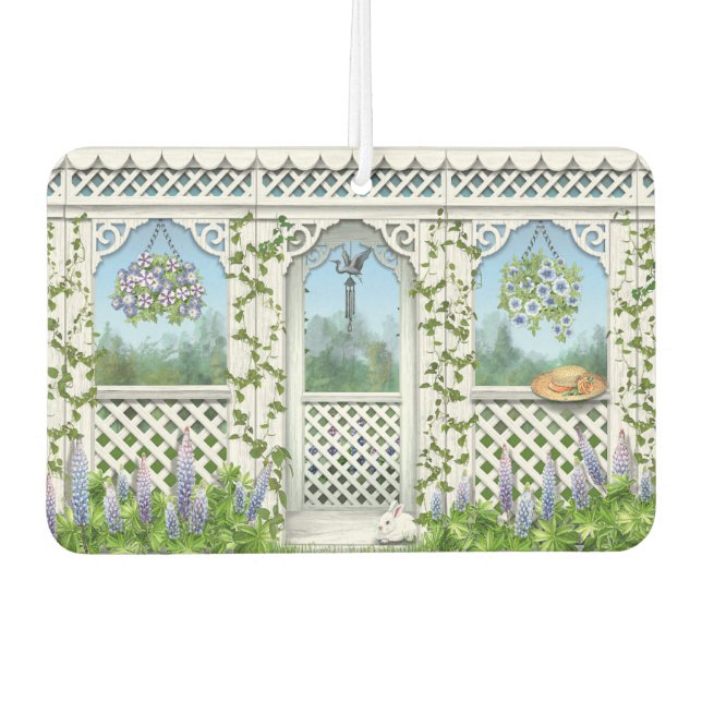 Hübscher Blumengarten Gazebo Design Autolufterfrischer (Vorderseite)
