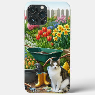Hübscher Blumengarten mit Katze Case-Mate iPhone Hülle