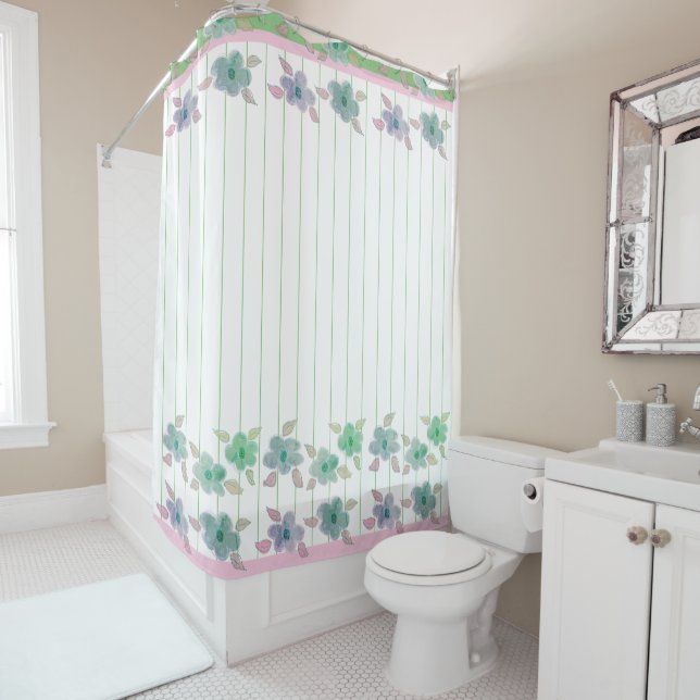 Hübscher Blumengartendesigner Duschvorhang (Beispiel)