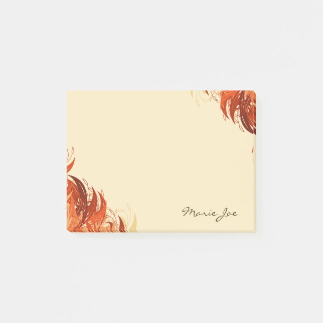 Hübscher Blumenkarton Personalisiert Post-it Klebezettel (Vorderseite)