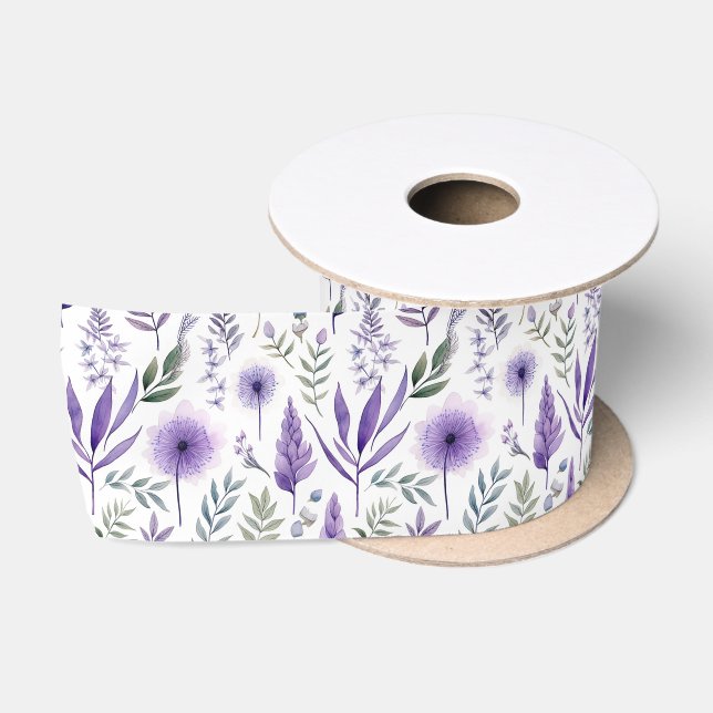 Hübscher Blumenlavender Lila Botanisch Satinband (Spule)
