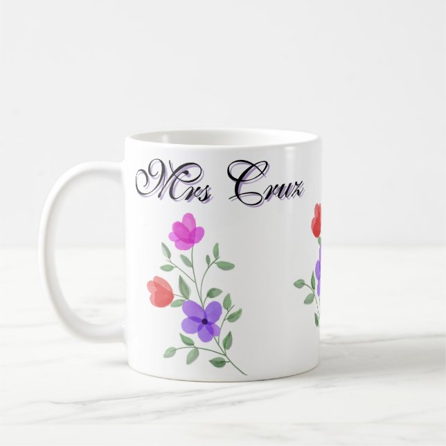 Hübscher Blumenlehrer Custom Tasse (Links)