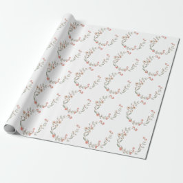 Hübscher Blumenreath Minimalistischer einfacher Ge Geschenkpapier