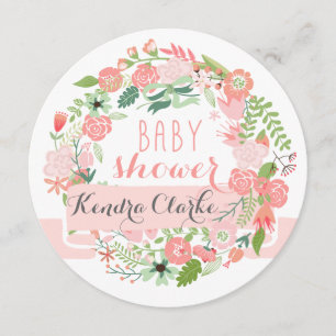 HÜBSCHER BLUMENSCHREIBER  BABY SHOWING INVITATION EINLADUNG