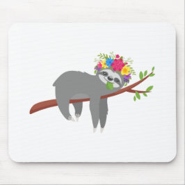 Hübscher BlumenSloth Mousepad