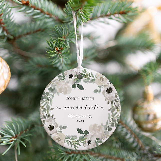 Hübscher Blumenstrauß | Hochzeitssake Ornament (A pretty floral keepsake for their first married Christmas)