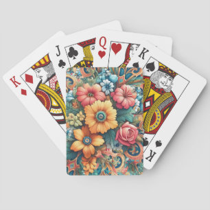 Hübscher Blumenstrauß Spielkarten