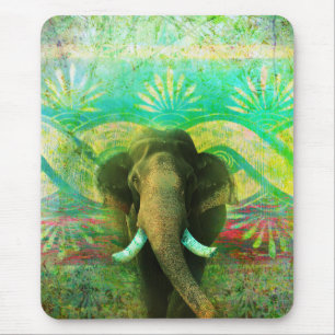 Hübscher Bohemischer Elefant-Türkis-Stammes- Mousepad
