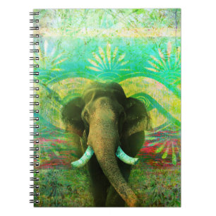 Hübscher Bohemischer Elefant-Türkis-Stammes- Notizblock