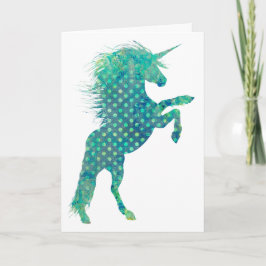 Hübscher Boho Einicorn in Blautönen, Muttertag Karte