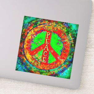 Hübscher Boho Floral Peace Inspiritivity Aufkleber