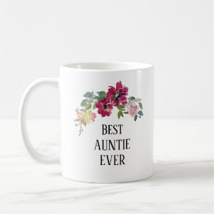 Hübscher Bordeaux-Blumenstrauß Kaffeetasse