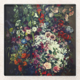 Hübscher Bouquet von Blume in einer Vase Glasuntersetzer