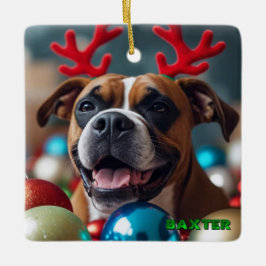 Hübscher Boxer Dog Personalisiert Keramikornament
