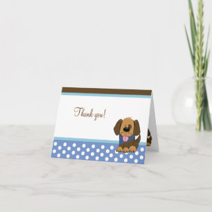 Hübscher brauner Welpenhund geklappt Vielen Dank,  Dankeskarte