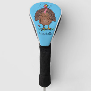 Hübscher, brauner Zuchttruthahn mit Fliegen Cartoo Golf Headcover