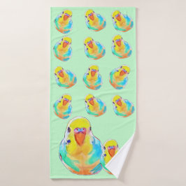 Hübscher Budgerigar Parakeet Bird Niedlich Badehandtuch