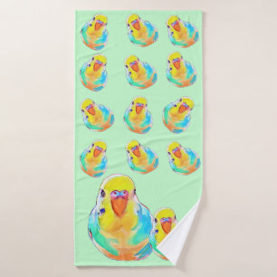 Hübscher Budgerigar Parakeet Bird Niedlich Badehandtuch