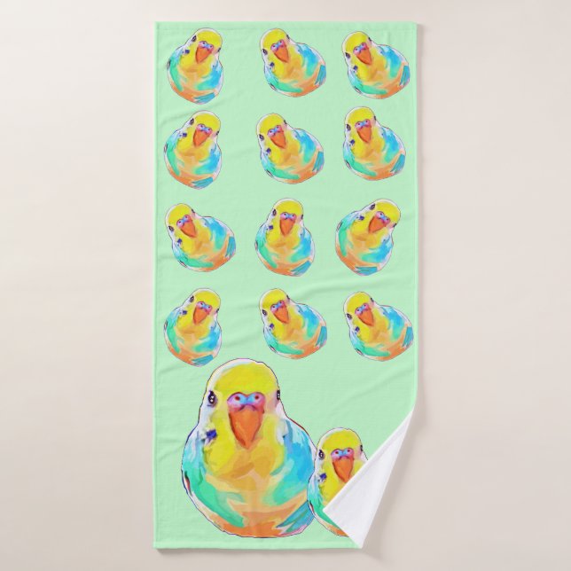 Hübscher Budgerigar Parakeet Bird Niedlich Badehandtuch (Badehandtuch)