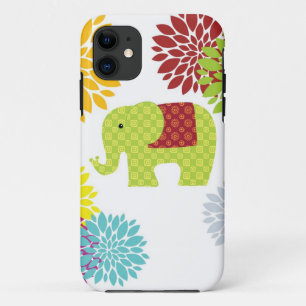 Hübscher bunter Hippie-Elefant-Blumen-Power title_seo2