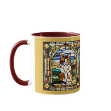 Hübscher Calico-Katzen-Buntglas-Kaffeebecher