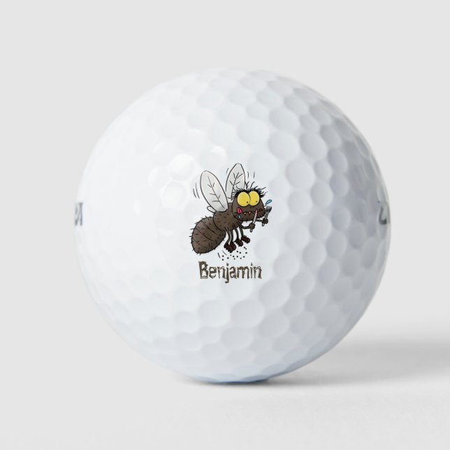 Hübscher Cartoon Golfball (Vorderseite)