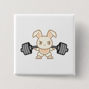 Hübscher Cartoon - Squat - Leg Day, Fitnessraum Button