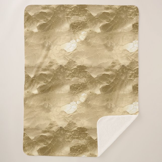 Hübscher Champagner Gold Glamour Sherpadecke (Vorderseite)