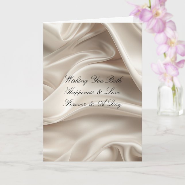 Hübscher Champagner Gold Romantische Hochzeit Karte (Orchidee)