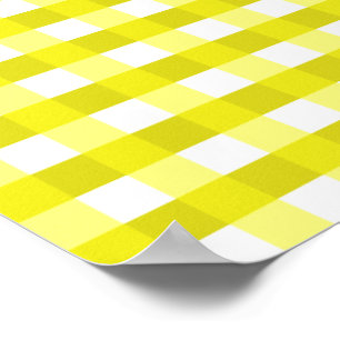 Hübscher Chic-Gelb-Gingham überprüftes Poster