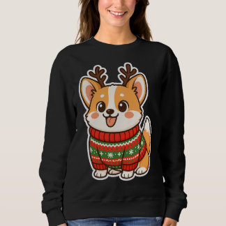 Hübscher Corgi-Hund hässlicher Weihnachtspullover Sweatshirt