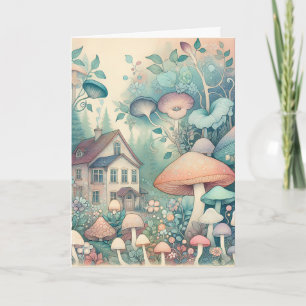 Hübscher Cottage-Core-Wohnort-Whimsical-Dorf Leer Karte