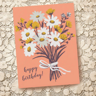 Hübscher Daisy-Blumenstrauß CUSTOM Alles Gute zum Postkarte