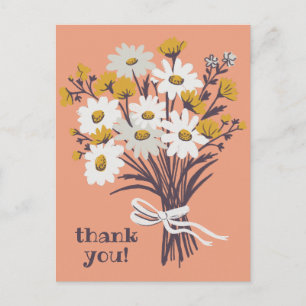 Hübscher Daisy-Blumenstrauß CUSTOM Dankeschön Postkarte