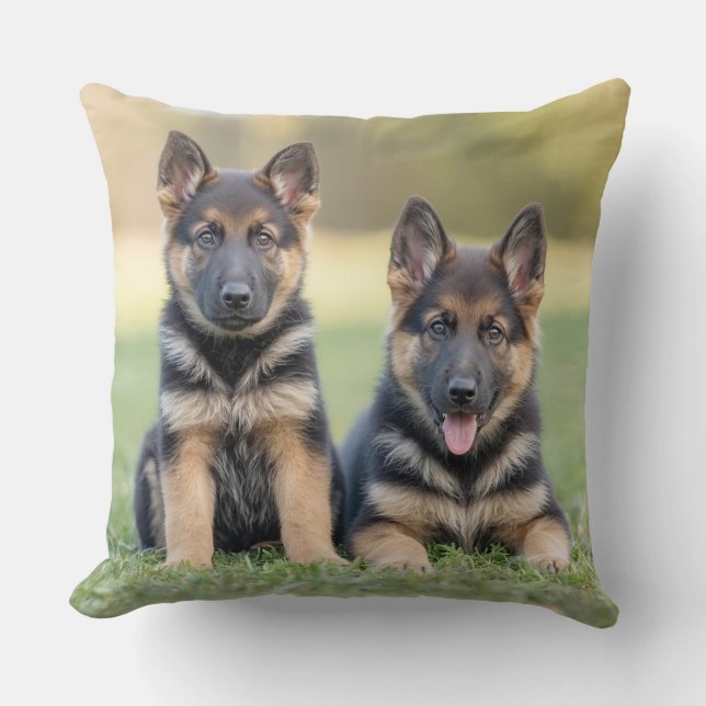 Hübscher deutscher Schäferhund Personalisiert Kissen (Vorderseite)