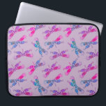Hübscher Dragonfly Lila Blue Two Tone Muster Laptopschutzhülle<br><div class="desc">Herrliche Drachenfliege dekorativ in Farbtönen,  Blues und Purpur.</div>