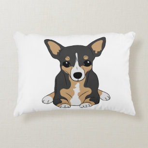 Hübscher Dreifarben Chihuahua Hund Zierkissen