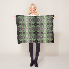 Hübscher Druck mit Schwarz-weißer und grüner Schri Fleecedecke