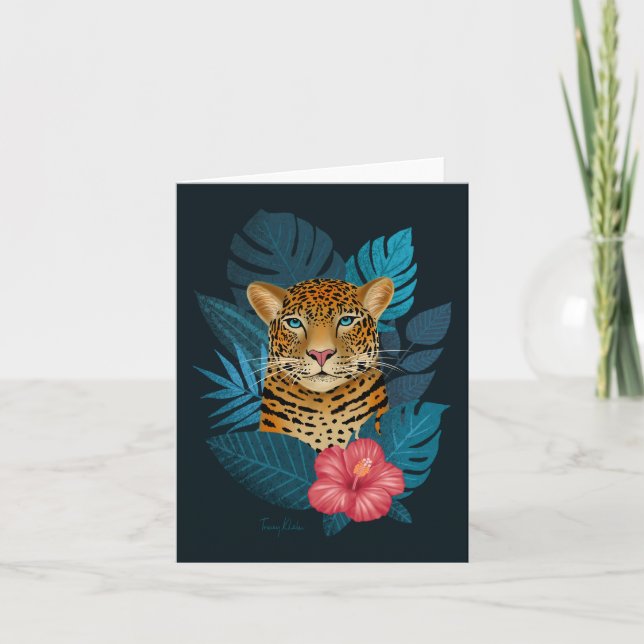 Hübscher Dschungel Leopard | Blau (Vorderseite)