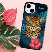 Hübscher Dschungel Leopard | Blau | Name