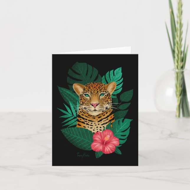 Hübscher Dschungel Leopard | Grünes Schwarz (Vorderseite)