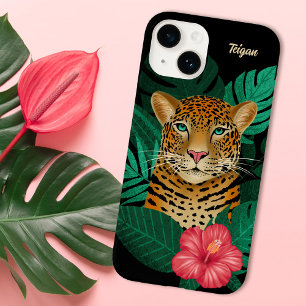 Hübscher Dschungel Leopard   Schwarz   Name Case-Mate iPhone 14 Hülle