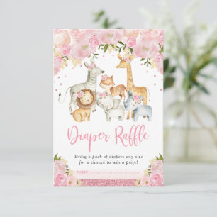 Hübscher Dschungelsafari Blush Floral Diaper Begleitkarte