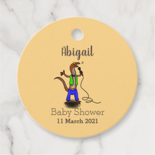 Hübscher Eidechsengesang mit Mikrofon-Cartoon Geschenkanhänger