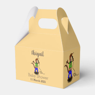 Hübscher Eidechsengesang mit Mikrofon-Cartoon Geschenkschachtel