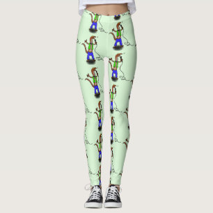 Hübscher Eidechsengesang mit Mikrofon-Cartoon Leggings